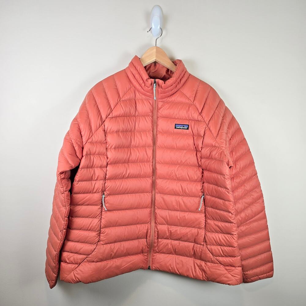 Patagonia Womens Down Sweater Jacket Size XXL Burl Red Full Zip Winter Coat